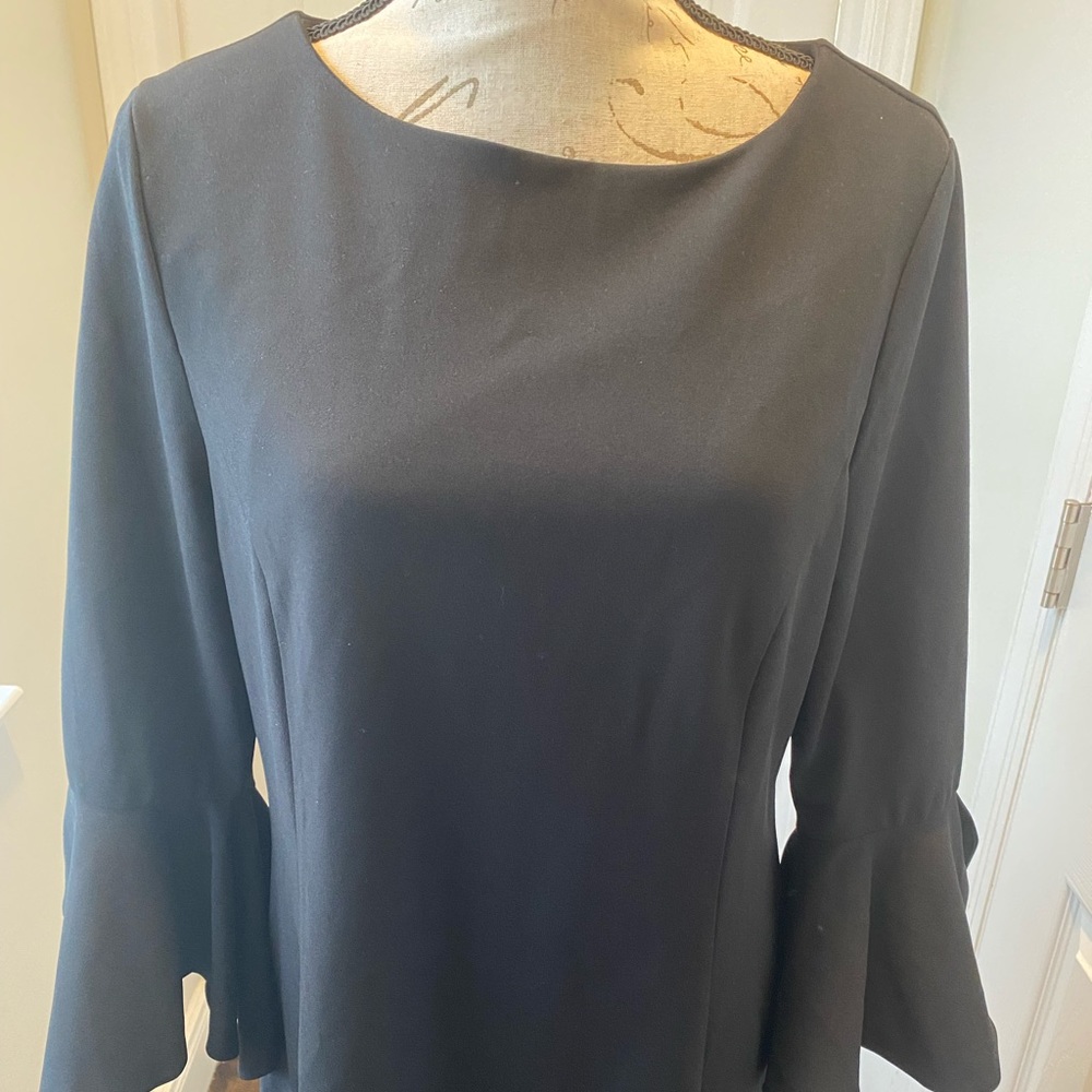 Hilary Radley For Katherine Barclay Black Bellesleeve Dress NWT